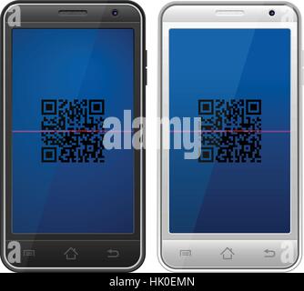 Smart phone with symbol on a white background. Stock Vector