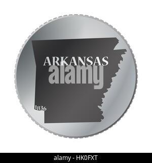 An Arkansas state coin isolated on a white background Stock Photo