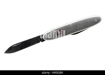A Victorinox pen knife on a white background Stock Photo