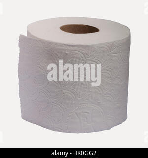 An Andrex quilts toilet roll on a white background Stock Photo
