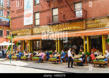 Italian restaurant in Little Italy, Manhattan, New York City, United States of America, North America Stock Photo