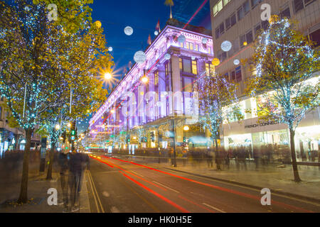 Selfridges on Oxford Street at Christmas, London, England, United Kingdom Stock Photo