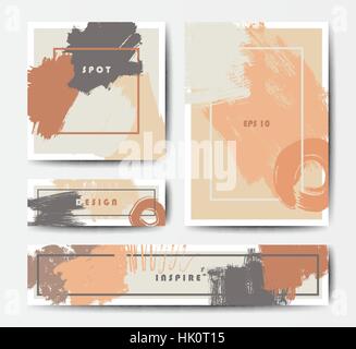 Modern grunge brush postcard template Stock Vector