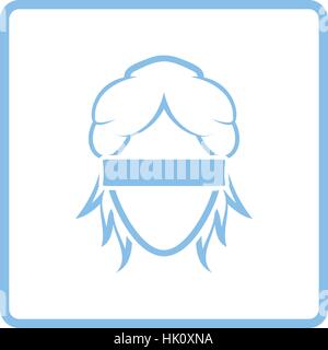 Femida head icon. Blue frame design. Vector illustration. Stock Vector
