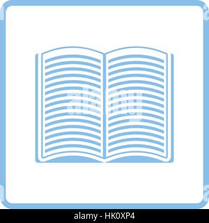 Open book icon. Blue frame design. Vector illustration. Stock Vector