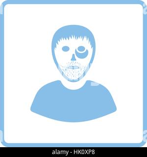 Criminal man icon. Blue frame design. Vector illustration. Stock Vector