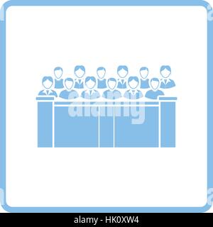 Jury icon. Blue frame design. Vector illustration. Stock Vector
