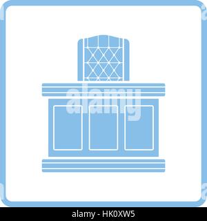 Judge table icon. Blue frame design. Vector illustration. Stock Vector