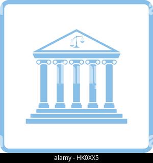 Courthouse icon. Blue frame design. Vector illustration. Stock Vector