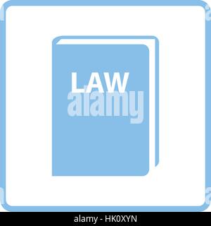 Law book icon. Blue frame design. Vector illustration. Stock Vector