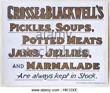 Crosse & Blackwell's advertising, original vintage advertising from circa 1900 Stock Photo