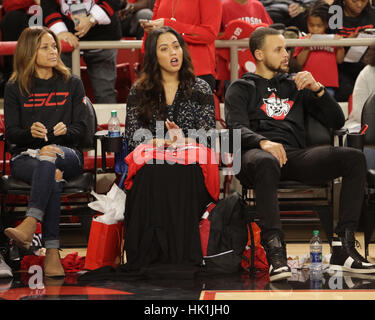 Davidson, NC, USA. 24th Jan, 2017. Former Davidson star Stephen Curry thanks the fans during a halftime ceremony in which they named the student section, SC30, in his honor, Tuesday evening at Belk Arena.Former Davidson star Stephen Curry thanks the fans during a halftime ceremony in which they named the student section, SC30, in his honor, Tuesday evening at Belk Arena. Credit: Matt Roberts/ZUMA Wire/Alamy Live News Stock Photo