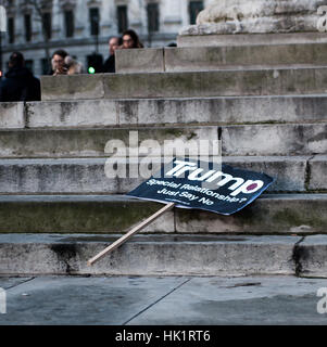 London, UK. 4th February, 2017. Anti-Trump protest is held in London. Thousands of people march to express their views on the US policies represented by Donald Trump and British role in 'Special relationship'. Marian Lesko/Alamy Live News Stock Photo