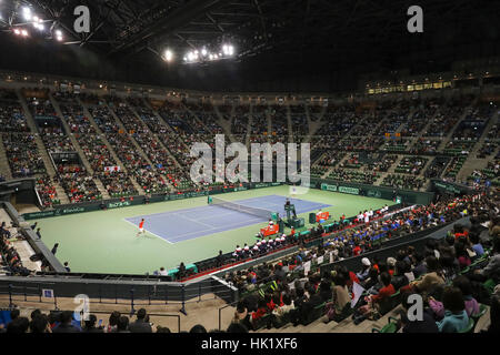 Tokyo, Japan. 3rd Feb, 2017. Ariake Colosseumduring the BNP Paribas 1st round tennis tournament Japan vs France, at Ariake Coliseum in Tokyo. Credit: Yan Lerval/AFLO/Alamy Live News Stock Photo