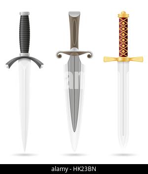 battle dagger medieval stock vector illustration isolated on white ...