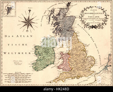 Map Of Great Britain 1795 Stock Photo