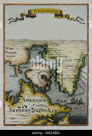 Map Of Greenland 1683 Stock Photo