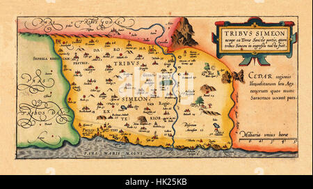 Map Of The Holy Land 1628 Stock Photo