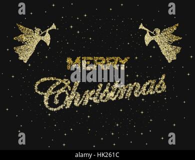 Christmas on a black background. Vector illustration. Stock Vector