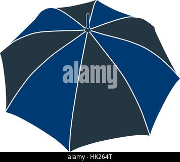 Icon blue petals round umbrella. Vector illustration. Stock Vector