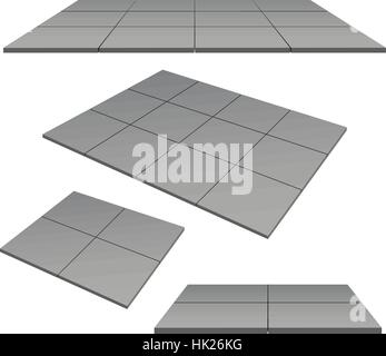 outdoor square tiles gray color.  Vector illustration. Stock Vector