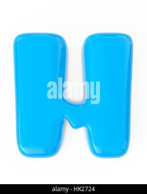 3d blue funny bubble number H letter isolated white background Stock Photo