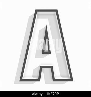 white isolated letter A in white background with shadow Stock Photo