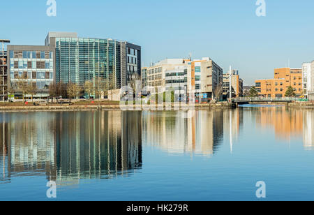 Modern Apartments in Cardiff Bay south Wales Stock Photo