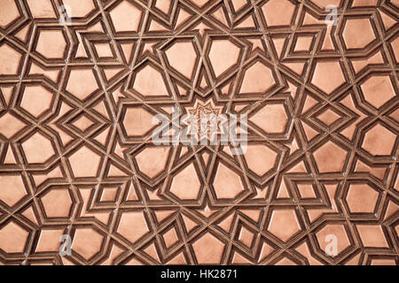 Ottoman art in geometric patterns on wood Stock Photo