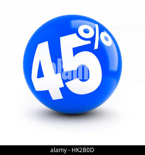 45% discount red ball. Forty-five ball Stock Photo