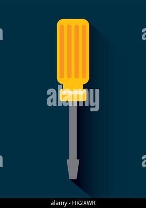 screwdriver icon over blue background. colorful design. vector illustration Stock Vector