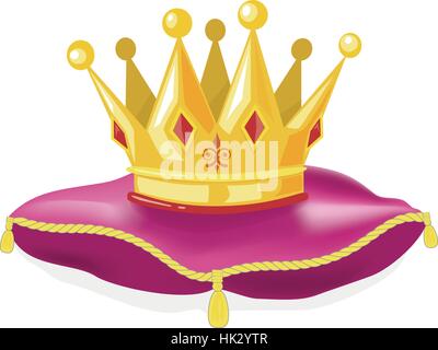 Royal Gold Crown on the pillow Stock Vector