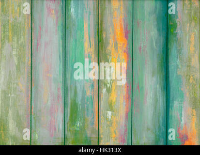 Green peeling paint wooden background texture Stock Photo