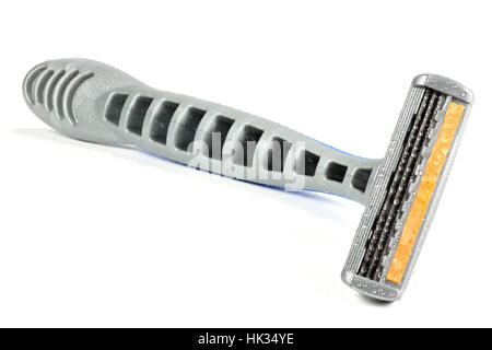 wet disposable razor isolated on white background Stock Photo