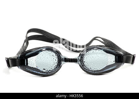 wet swimming goggles isolated on white background Stock Photo