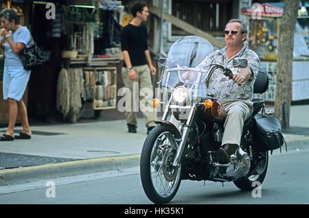 Biker in Key West, Florida, USA Stock Photo