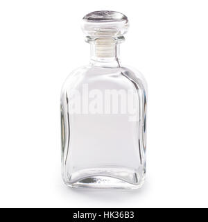Empty glass bottle isolated on white background Stock Photo