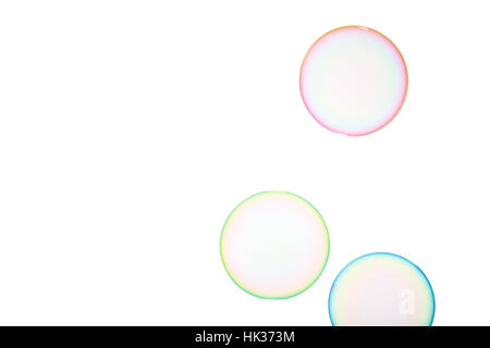Group of soap bubbles on a white background Stock Photo
