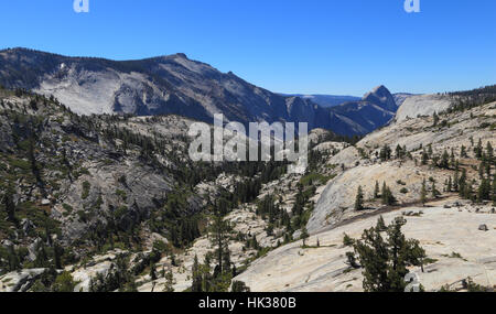 Looking south from Olmsted Point, Yosemite National Park. In view are Tenaya Canyon and Half Dome (north face).