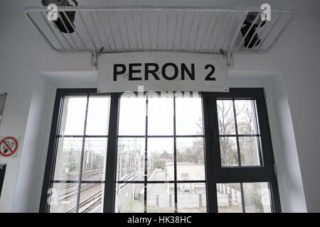 Poznan, Poland - November 3, 2012 POĆ Railway control room. Pub, restaurant, gallery. All this in one place. Stock Photo