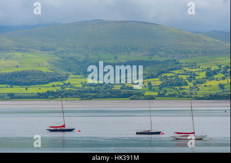 Looking across the Menai straits from beaumaris towards Abergwyngregyn Stock Photo