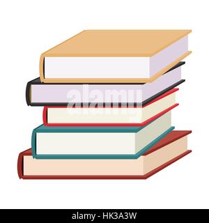 Stack of colored books. Vector illustration, isolated from background. Stock Vector