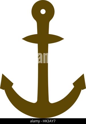 Anchor solid body symbol - stock vector icon illustration Stock Vector