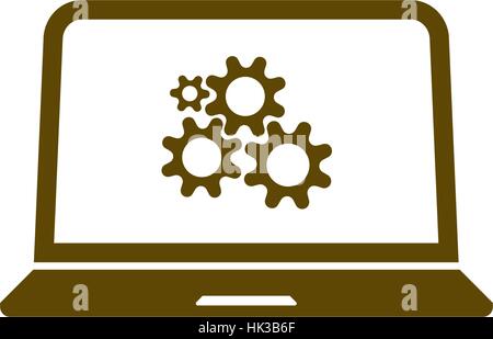setting parameters, laptop icon, vector illustration. Flat design style Stock Vector