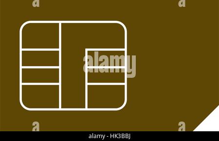 Flat paper cut style icon of a sim card. Vector illustration Stock Vector
