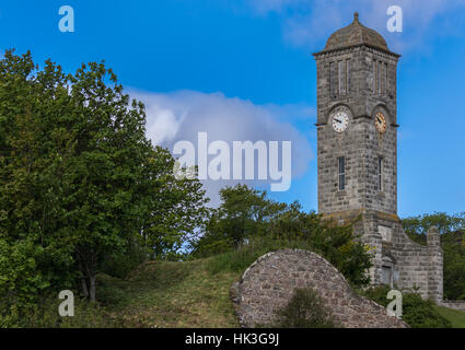 Great War Memorial and tower at Helmsdale, Scotland. Stock Photo