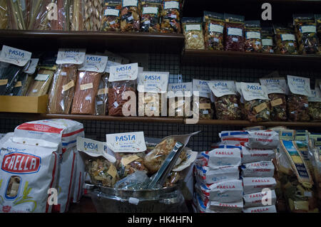 Pasta for sale in a food shop, Rome, Italy Stock Photo