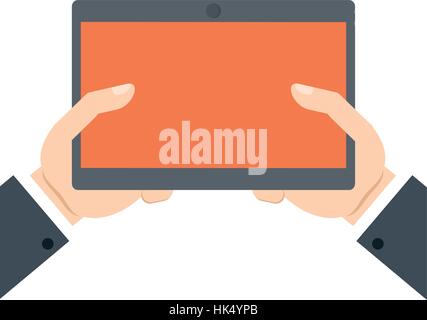 hands holding tablet technology online shopping vector illustration eps 10 Stock Vector