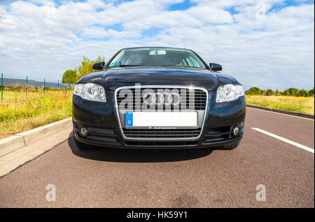 HANNOVER / GERMANY - SEPTEMBER 18, 2016: AUDI A 4 stands on a a street in Hannover. Stock Photo