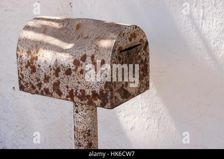Old mailbox in Santiago Humberstone Oficina Salitrera, Atacama Desert, Norte Grande, Chile Stock Photo